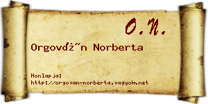 Orgován Norberta névjegykártya